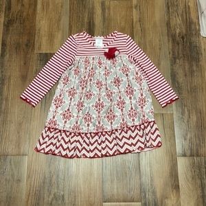 Bonnie Jean red and silver dress